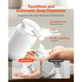 thumbnail image 2 of KFFKFF Automatic Soap Dispenser, 300 ml / 10 oz, Rechargeable Touchless Liquid Foam Dispenser with Adjustable Settings, Modern Design for Bathroom and Kitchen, White, 2 of 9