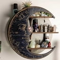 thumbnail image 1 of Wall Mounted Moon Crystal Display Storage Wall Decor Wood Shelves, 1 of 2