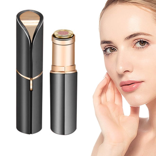Depilación facial sin dolor para mujeres, cejas y cuerpo, recortador de vello facial portátil compacto con depiladora con luz LED, fácil de limpiar