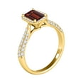 thumbnail image 4 of Aonejewelry 3.40 Ct. Ttw Diamond and Emerald Shaped Garnet Ring in 10K Yellow Gold, 4 of 4