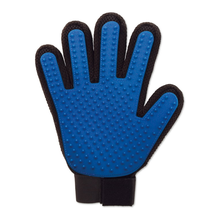 Pets Know Best True Touch 2 Sided Pet De shedding and Grooming Glove for Dogs and Cats Blue
