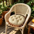 thumbnail image 6 of Lenkho Striped Tufted Round Seat Cushion with Ruffle Edge, Soft Padded Decorative Chair Pad, Comfort Thick Floor Sitting Cushion for Dining Chair, Kitchen Seat, Living Room, Bedroom Balcony, 6 of 6