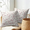thumbnail image 5 of Pink Gray Leaf Pillow Covers 20x20 Inch Set of 2 Neutral Leaves and Branch Outdoor Decorative Throw Pillows Rustic Farmhouse Pillowcases Cushion Covers for Couch Home Decor, 5 of 6