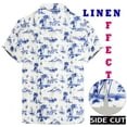 thumbnail image 2 of LA LEELA Men's Summer Beaches Button Down Tops Vacation Cruise Hawaiian Shirt for Men Stylish Party Short Sleeve Shirts L Tropical, White, 2 of 6