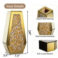thumbnail image 2 of SHYFOY Gold Crushed Diamond Flower Vase – Tall Rhinestone Crystal Glass Vase for Centerpieces & Home Decor – Not for Water, 2 of 8