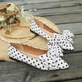 thumbnail image 5 of SuTry Women's Pointed Toe Flats Slip On Polka Dot Bow Detail Lightweight Comfortable Satin Blend Casual Walking Office Shoes(43), 5 of 8