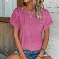 thumbnail image 7 of Plus Size Summer Tops Women Crew Neck Casual T Shirts Short SLeeve Tunic Tops, 7 of 7