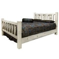 thumbnail image 3 of Homestead Collection California King Bed w/ Laser Engraved Wolf Design, Clear Lacquer Finish, 3 of 7
