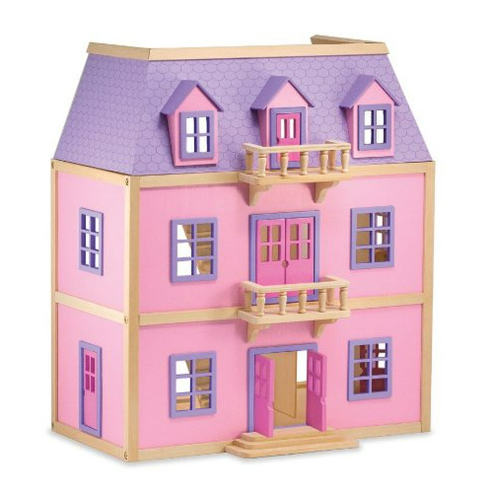 Melissa & Doug MultiLevel Wooden Dollhouse With 19 pcs Furniture