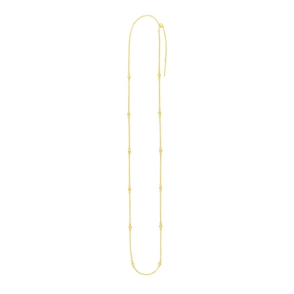 ARAIYA JEWELRY 14K Yellow Gold 3.05 mm Adjustable Chain 22'' for Women or Men