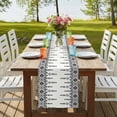 thumbnail image 4 of Table Runners 90 Inches Long Dress Scarves, Black White Boho Farmhouse Coffee/Dining/Kitchen Table Runner for Living Room, Vintage Ethnic Tribe Abstract Art Retro 13x90 Inch, 4 of 9
