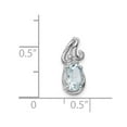 thumbnail image 2 of FB Jewels Sterling Silver Rhodium Plated Dia. & Aquamarine Oval Pendant, 2 of 2