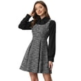 thumbnail image 1 of Vestido de Tweed para Mujer sin Mangas con Cuello Cuadrado Negro L, 1 of 6