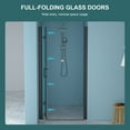 thumbnail image 3 of Frameless Shower Door 32"W x 72"H Fold Frameless Shower Door with Tempered Glass, Matte Black,Sliding Shower Door, 3 of 12