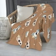 thumbnail image 2 of ZNDUO Spaceship Brown Pattern Pattern Thickening Blanket, Fluffy Soft Cozy Flannel Throw Blankets, 80"x60" Inches, 2 of 8