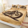 thumbnail image 4 of Manfei Classic Motorcycle Print Queen Sheets,Extreme Speed Games Queen Sheet Sets,Brown,4-Piece,1 Flat Sheet, 1 Fitted Sheet and 2 Pillowcases, 4 of 6