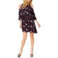 thumbnail image 1 of Rachel Zoe Womens Floral Shift Ruffled Dress, Blue, X-Small, 1 of 2