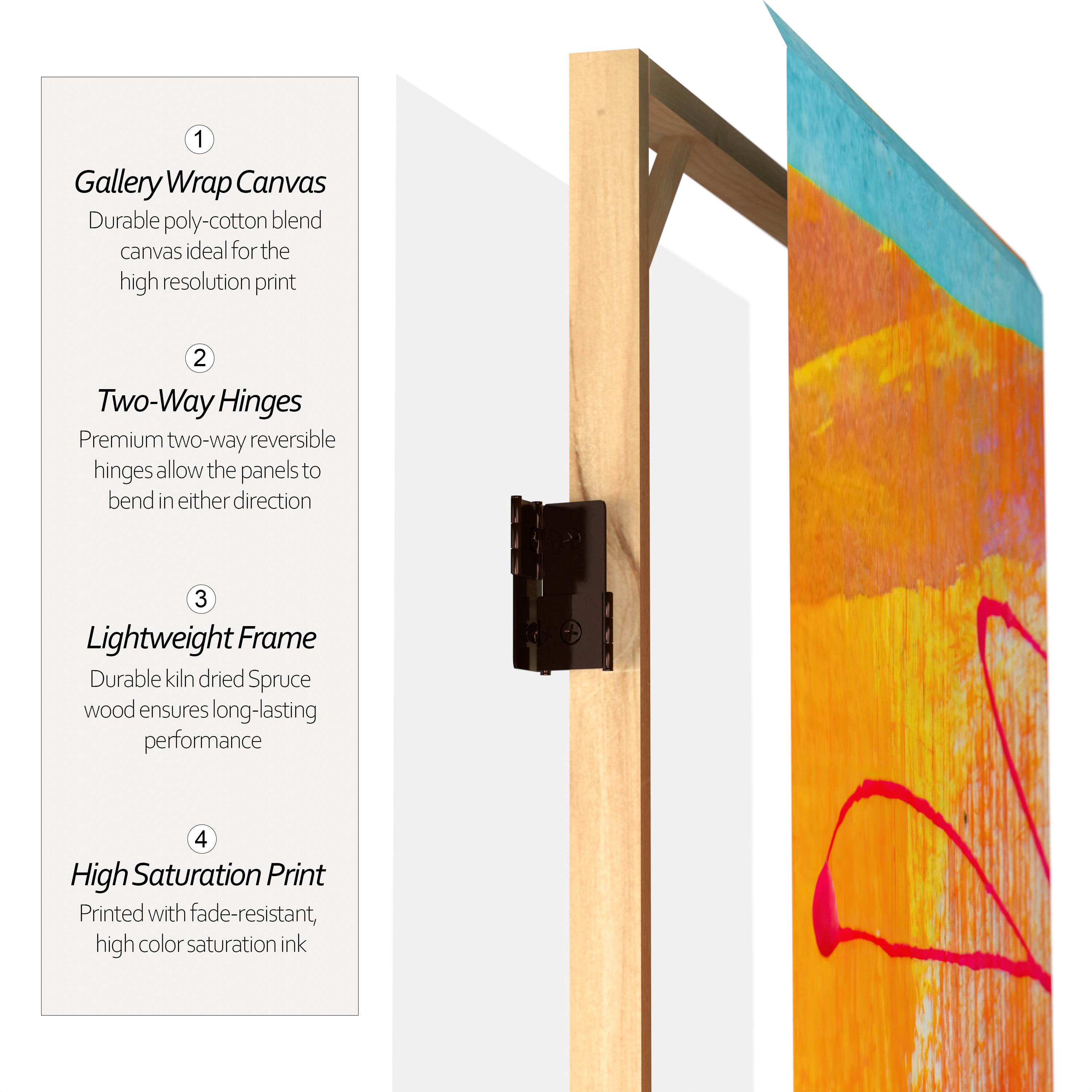 6 ft. Tall Double Sided Sunlit Tides Canvas Room Divider
