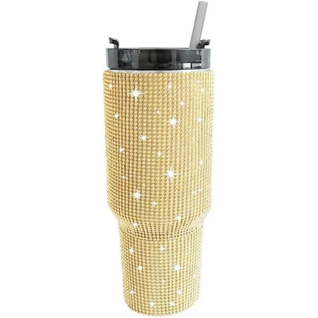 

30 oz Diamond Water Bottle Bling Cup Glitter Water Bottle Rhinestone Stainless Steel Insulated Bottle Sparkling Cup Thermos Bottle with Lid and Straw (Cow Sky Blue)