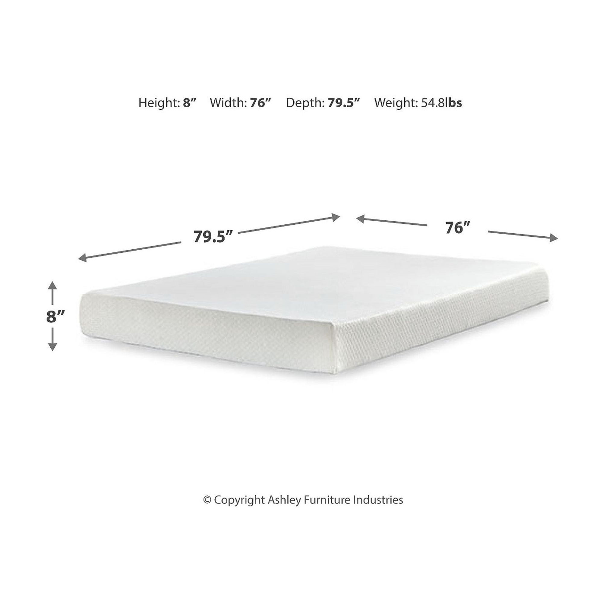 Signature Design by Ashley 8 Inch King Memory Foam Mattress, Firm Cooling Mattress in a Box, Motion Reducing Support Foam
