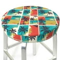 thumbnail image 6 of Goofa Colorful Hawaii Palms Printed Stool Covers Round, Waterproof Round Bar Stool Covers Anti-Slip Round Bar Stool Seat Cover with Elastic Bands Durable -12 inch, 6 of 7