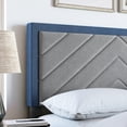 thumbnail image 6 of Boyd Sleep Barcelona Blue/Gray Linen King Size Fully Upholstered Platform Bed Frame with Adjustable Headboard, 6 of 15