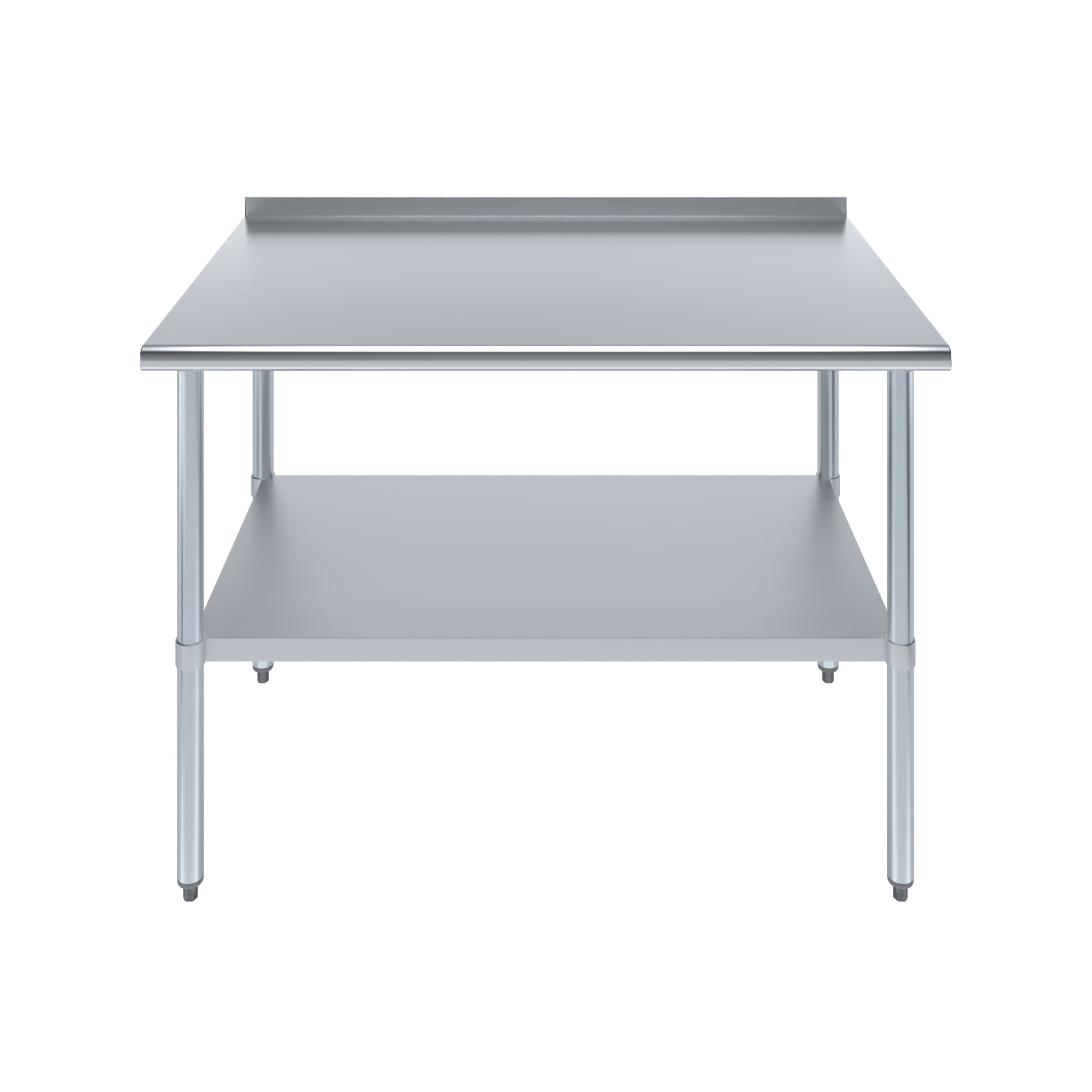AmGood 30 in. x 48 in. Stainless Steel Work Table with 1.5 in. Backsplash | Metal Kitchen Food Prep Table