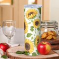 thumbnail image 2 of Sunflower 20oz Stainless Steel Skinny Tumbler – Vacuum Insulated Slim Travel Cup with Lid & Stainless Steel Straw, 360° Full Wrap Printed Tumbler for Home, Office & Outdoor Use, Spring, 2 of 6