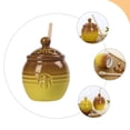 thumbnail image 5 of Set of 3 Ceramic Honey Jar Container Tea Storage Canister, 5 of 8