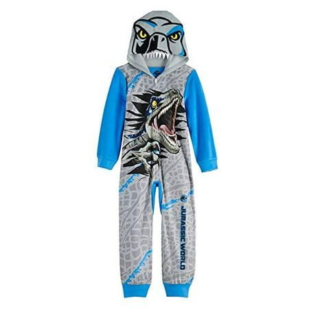 American Marketing Jurassic World Indoraptor Hooded Dinosaur Pajama Costume Sleeper (10) Blue