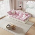 thumbnail image 3 of 74.8" Queen Pull Out Sofa Bed, 3-in-1 Convertible Sleeper Tufted Sofa with 2 Soft Pillows,Multi-Functional Velvet Loveseat Bed,Blue, 3 of 15