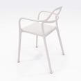 thumbnail image 4 of Olio Designs Dali Plastic Indoor-Outdoor Dining Arm Chair in White, 4 of 8