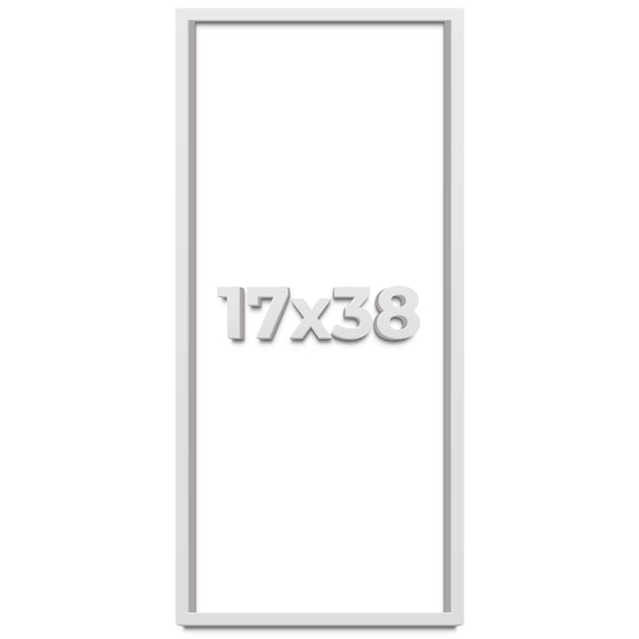 17x38 Shadow Box Frame White | 2 Inches Deep Real Wood Contemporary Shadowbox Display Frame | UV