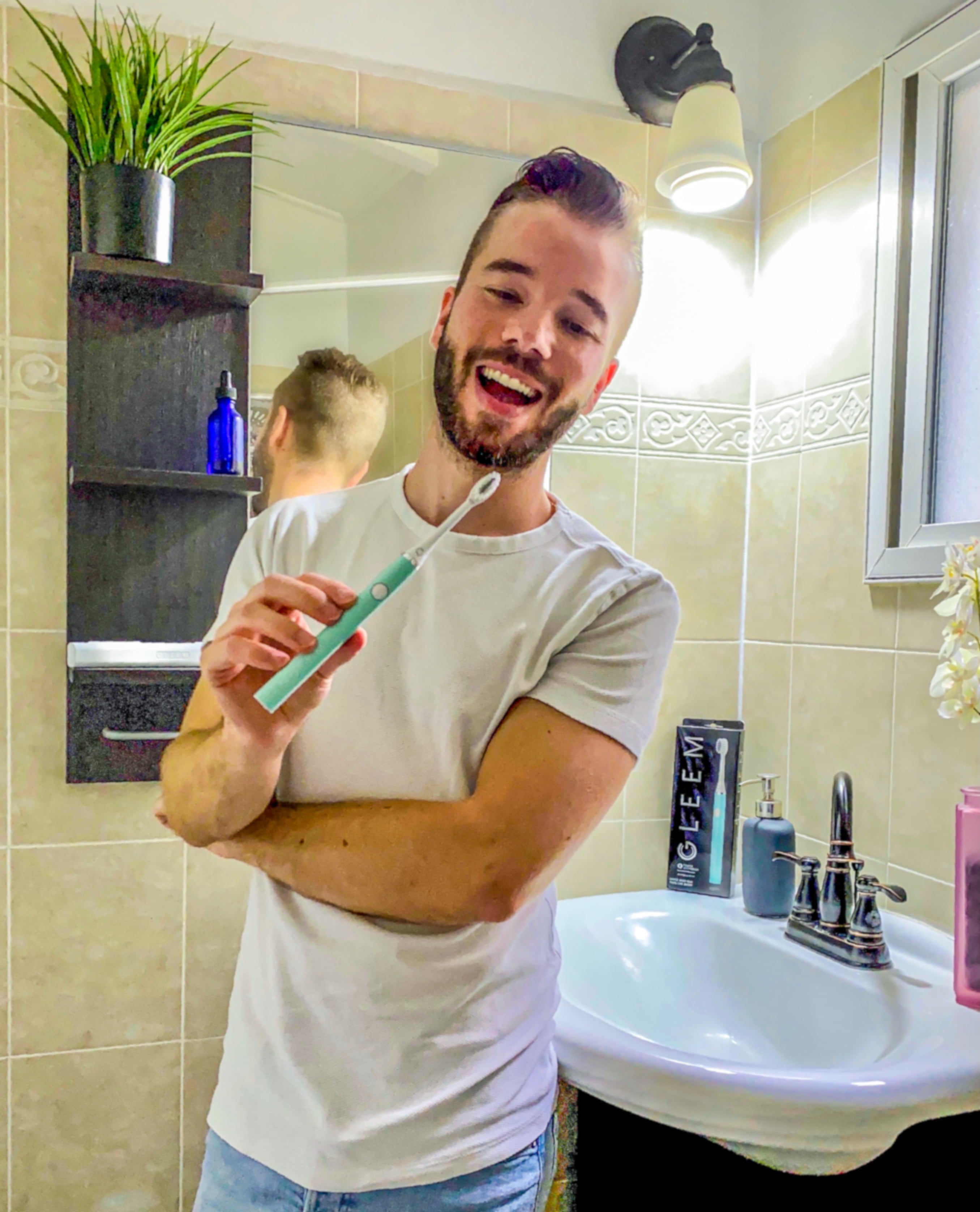 Gleem Battery Electric Toothbrush, Soft, Mint, 1 Ct