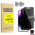 thumbnail image 1 of [2+2Pack] for iPhone 14 Pro Privacy Screen Protector and Camera Lens Protector, 9H Anti Spy Dark Tempered Glass,Easy Installation, Bubble Free, 1 of 9