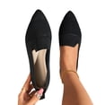 thumbnail image 4 of Shrysg Women's Pointed Toe Mesh Flats Casual Breathable Knit Ballet Flats Breathable Lightweight Dressy Slip On Shoes for Work Office Black, 4 of 9