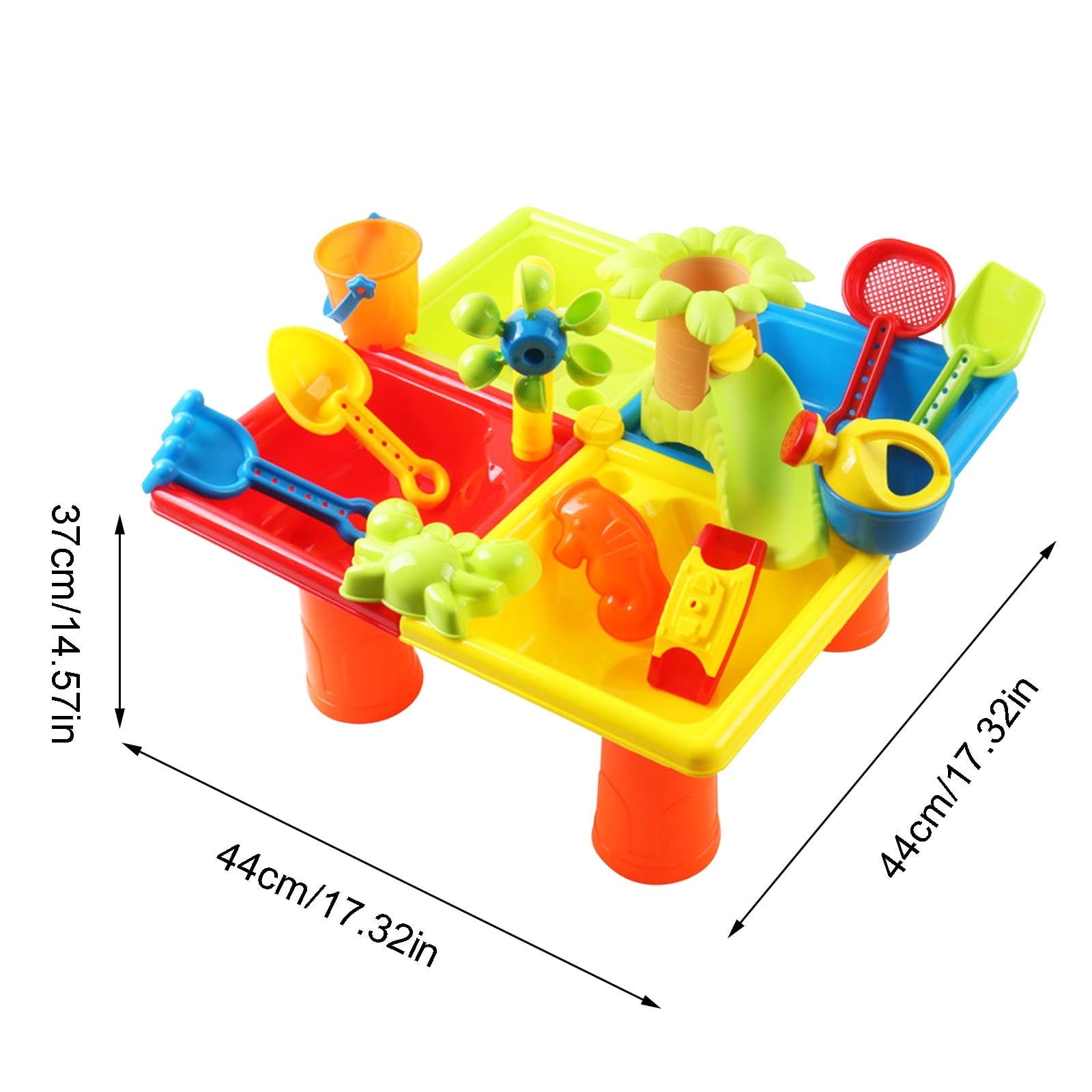 Fufafayo Sand Water Table for Little One 4 In Sensory Play Table, KidsWater Play Table And Sand Table Activity Center, Outdoor Beach Sand WaterToyFor Backyard Garden