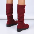 thumbnail image 6 of Suede Look Boots,Knee High Boots for Women - Refined Tall Dress Boots with Suede-Look Upper, Round Toe and Pull On Knee Boots, Tall Shaft Fashion Boots, Easy-to-Style Casual Footwear for Fall Winter, 6 of 8