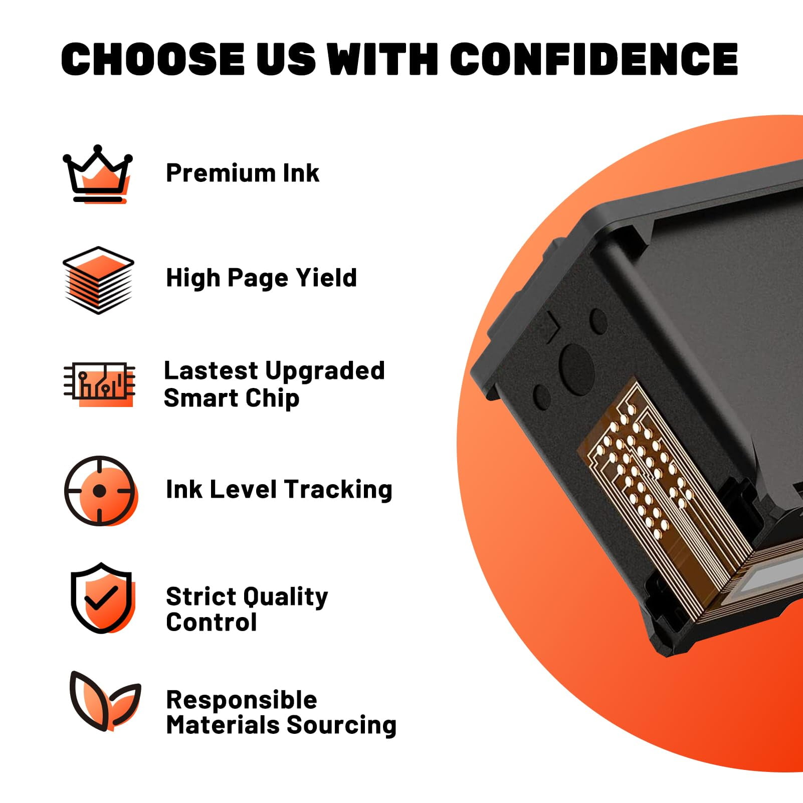 Lot De 4 Cartouches D'Encre Noire Compatibles Canon CLI - Pour PIXMA TS6200, TS8150, TS8300, TS9155