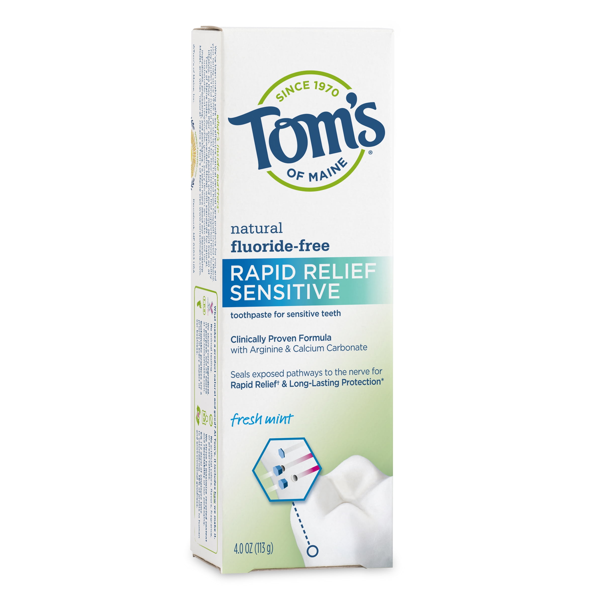 Tom's of Maine Rapid Relief Sensitive FluorideFree Natural Toothpaste