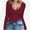 Burgundy, variant on Womens V Neck Long Sleeve T Shirt Fitted Top for Women Low Cut Tight Shirts Going Out Casual Basic Fall Clothes