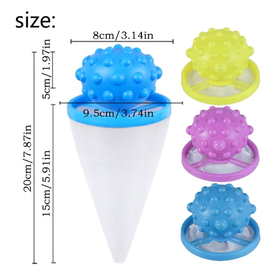 Washing Machine Lint Filter Bag for Floating Debris, Reusable Mesh Catcher for Laundry, Portable Lint Trap for Washer and Dryer, White