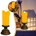 thumbnail image 2 of BotaniNest LED Flameless Candle Night Light With Realistic Wax Dripping Design And Elegant Base Battery Operated Portable Decorative Lamp For Bedroom Living Room And Home Sa, 2 of 6