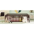 thumbnail image 4 of Full Size Floor Bed with Fence and Door for Kids Teens Adults, Solid Wood Floor Bed Frame for Bedrooms, Walnut, 4 of 9