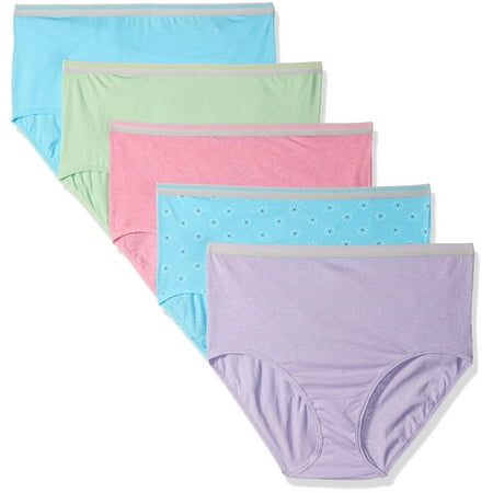 Fruit of the Loom Women's Plus Size Fit for Me 5 Pack Brief Panties ...