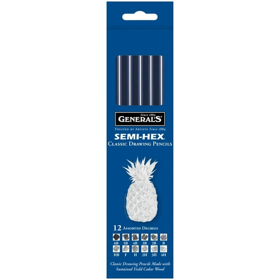 General Pencil Semi-Hex Graphite Pencil Set, 12-Pencils