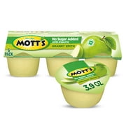 Mott's No Sugar Added Granny Smith Applesauce, 3.9 oz, 6 Count Cups