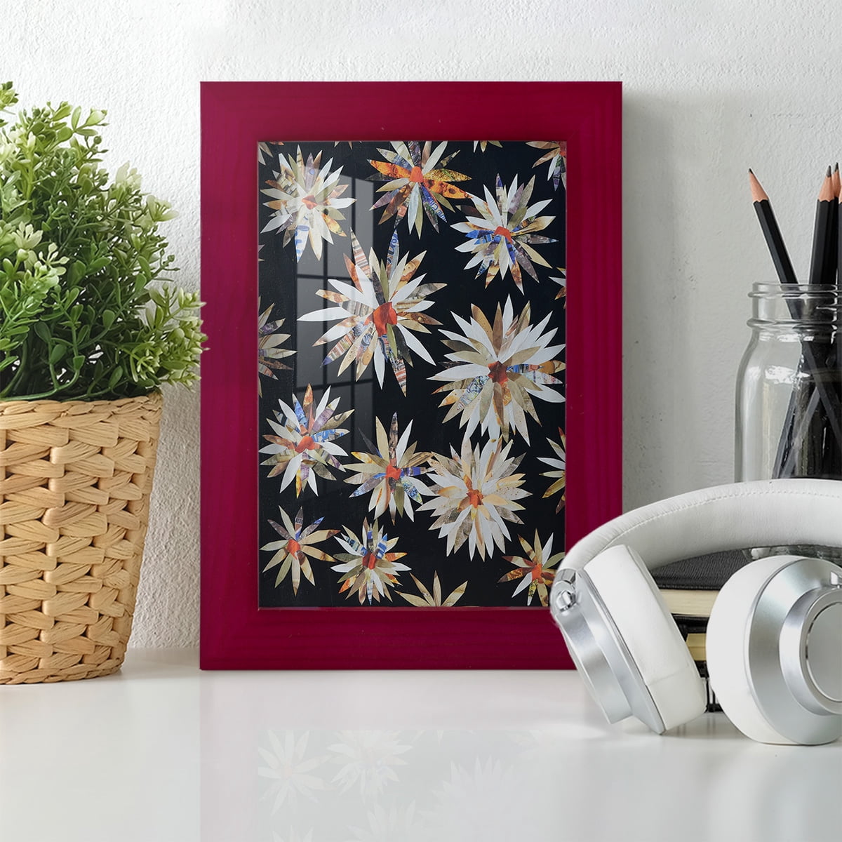 Starburst Too II - Framed Print w/glass - Cherry Red