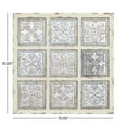 thumbnail image 3 of DecMode Gray Metal Embossed Floral Wall Decor with Distressed Cream Frame, 3 of 13