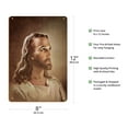 thumbnail image 2 of Head of Jesus Christ - Vintage Religious Art by Walter Sallman c.1941 - 8 x 12 inch Vintage Wood Art Sign, 2 of 4